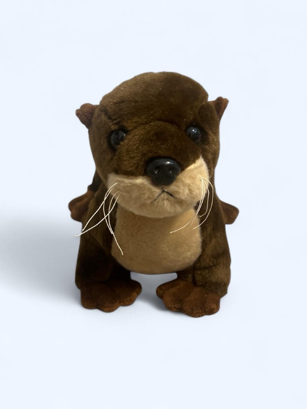 Plush Brown Otter Stuffed Animal with Tan Belly